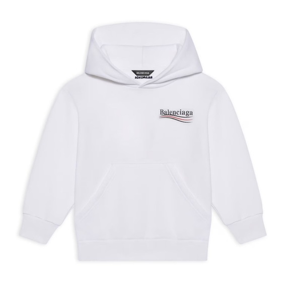 💯%Authentic!Brand New!Balenciaga KIDS POLITICAL CAMPAIGN HOODIE IN WHITE size10 - Picture 2 of 4